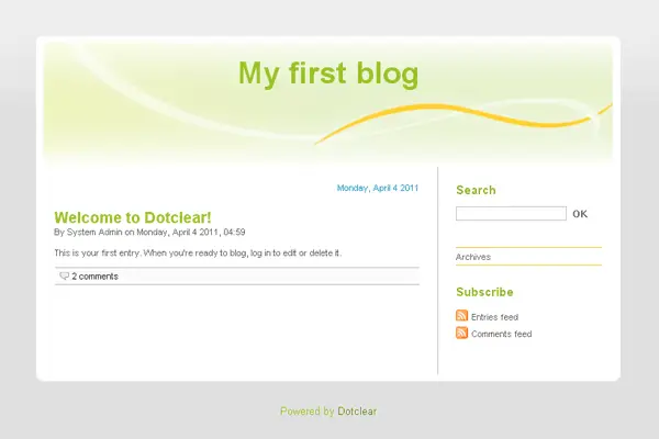 Install Dotclear From Softaculous - Dotclear First Blog