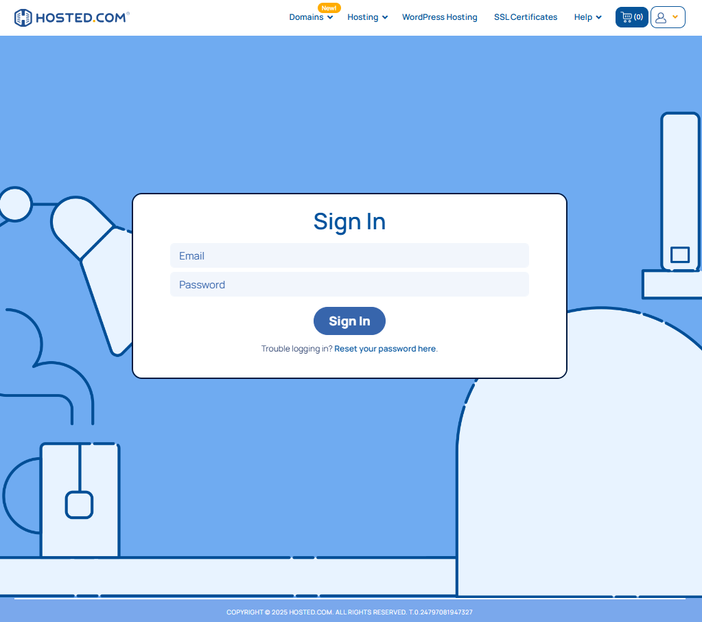 Add Widgets To My Website - Hosted.com® Login Page