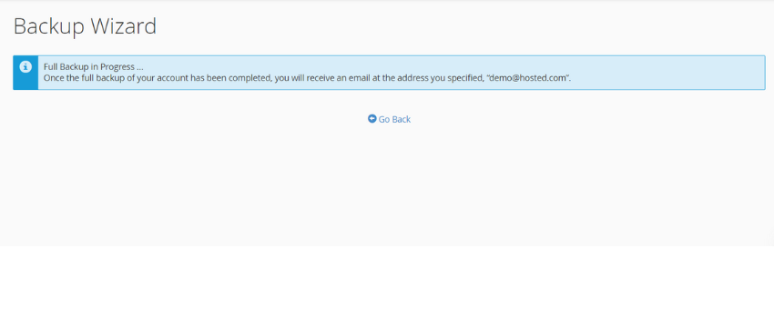 cPanel - Backup Popup