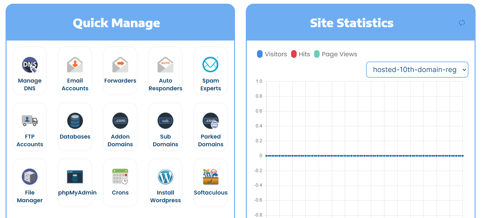 Hosted.com® Client Portal - cPanel Dashboard