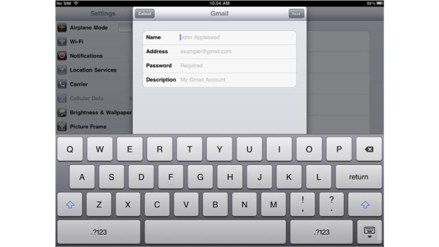 Setup Gmail Account On iPad - Setup Gmail Account
