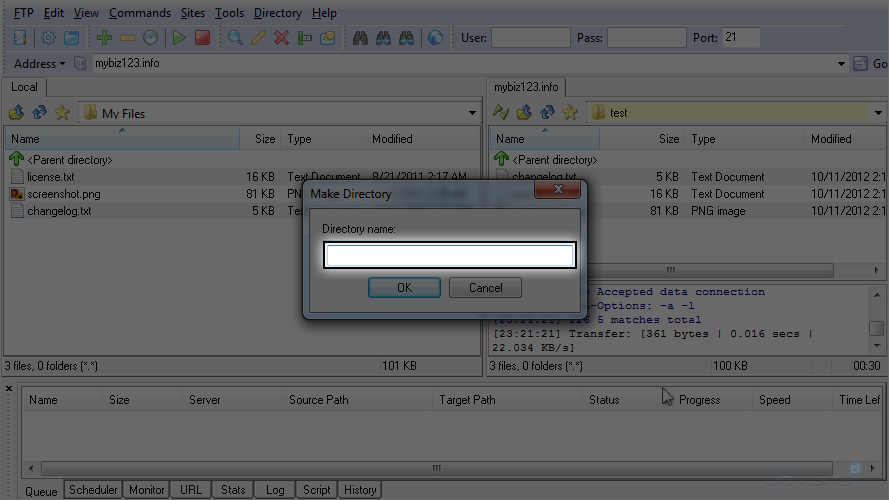 Upload Files Using LeapFTP - Directory Name