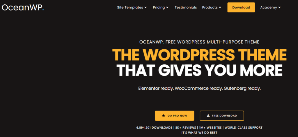 OceanWp - Free WordPress Theme 5 - great features and customization options