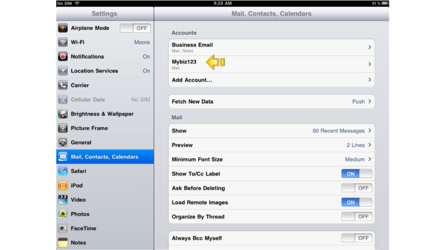 Setup POP Email On An iPad - Save New Account