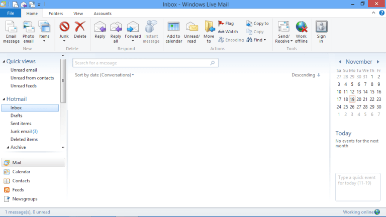 Setup Email Account In Windows Live Mail 2011 Email - Open Windows Live Mail 2011