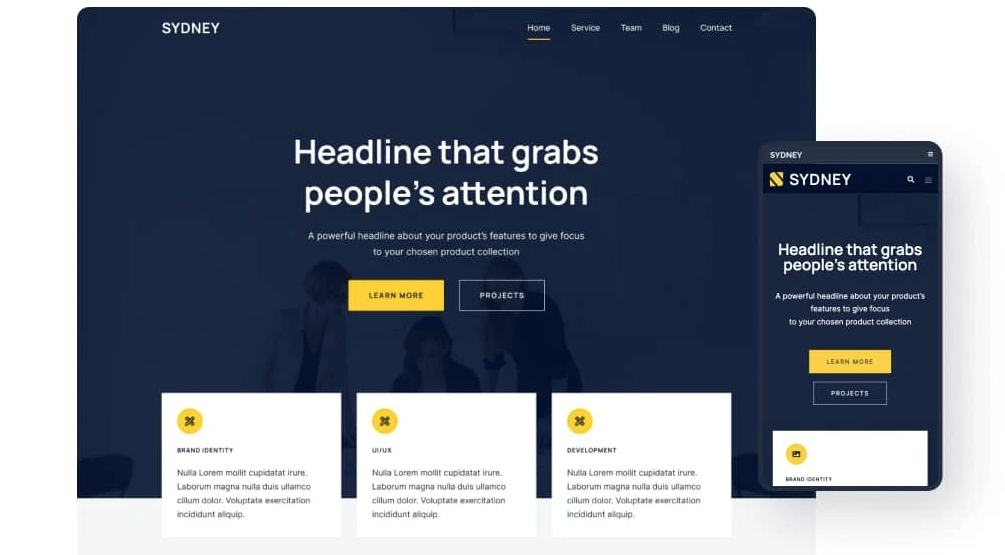 Sydney - Free WordPress Theme 8 - business-oriented with premium features