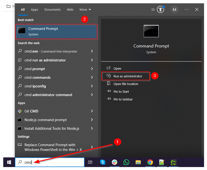 ERR_CACHE_MISS - Open Windows Command Prompt as Administrator