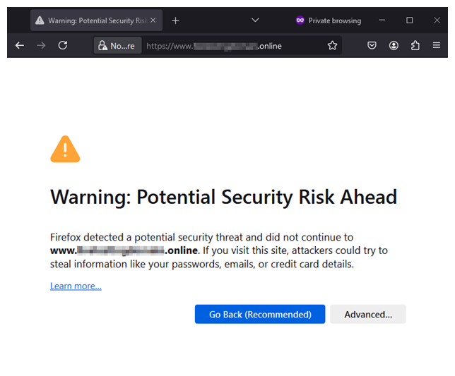 NET::ERR_CERT_AUTHORITY_INVALID Error on Mozilla Firefox