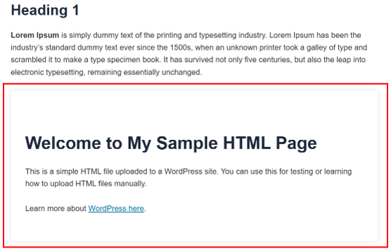 How To Upload HTML Files To WordPress - View HTML Code as a Website Visitor