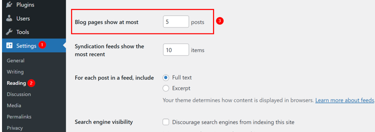 WordPress Pagination - Update Number of Posts to Be Displayed Per Page