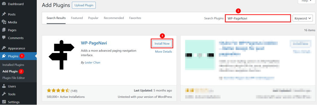 WordPress Pagination - Install WP-PageNavi Plugin