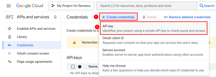 Embed Google Reviews In WordPress - Create API Key