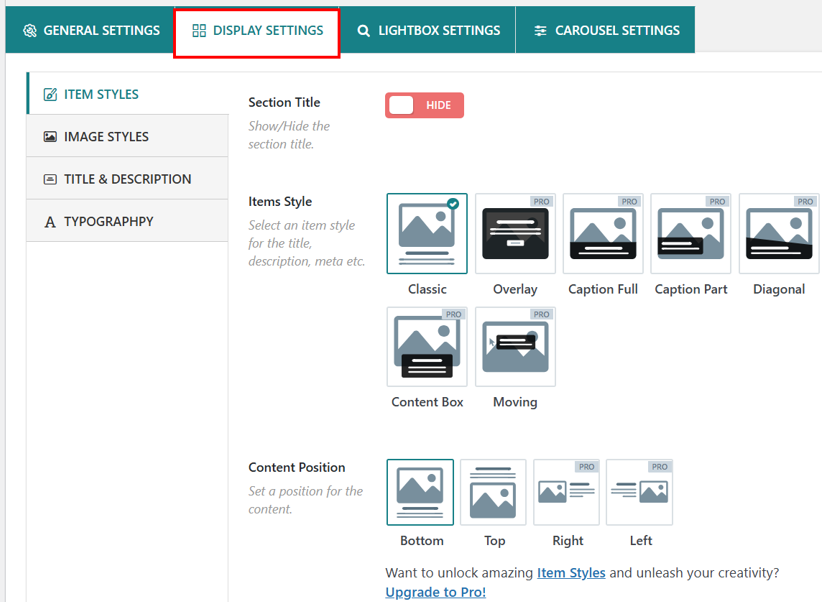 Create A WordPress Image Carousel - Adjust Image Carousel Display Settings