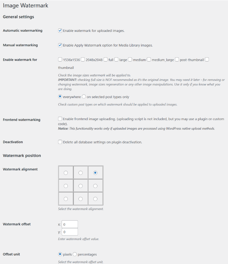 Disable Right Click On Your WordPress Website - Choose Where to Place Watermark on Image