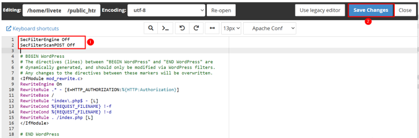 WordPress Media Library Not Showing Images - Disable mod_security By Editing .htaccess File