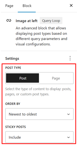 Add A WordPress Blog Page For Posts - Modify Settings of Query Loop Block
