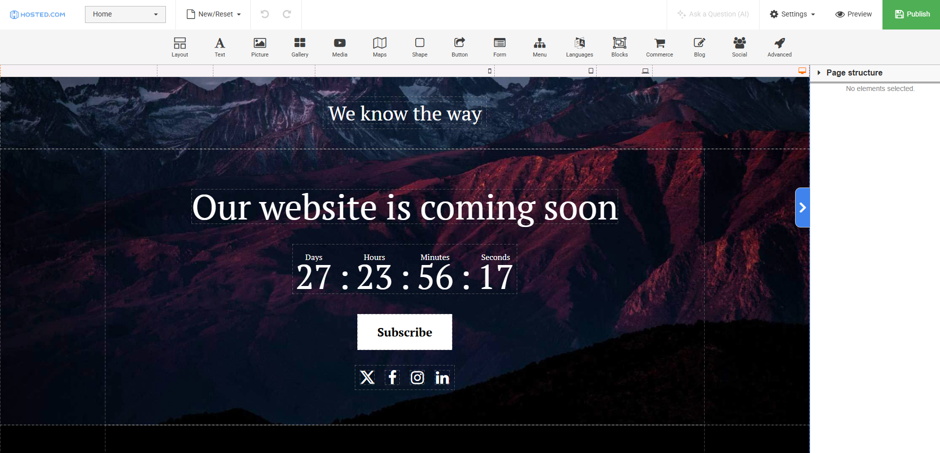 Upload Website Images In Website Builder - Website Builder Main Page