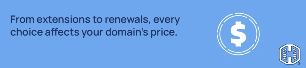 Strip Banner Text - From extensions to renewals, every choice affects your domain's price