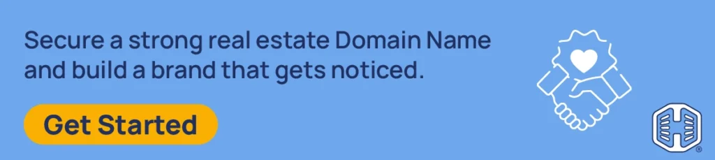 Strip Banner Text - Secure a strong real estate Domain Name and build a brand that gets noticed. [Get Started]